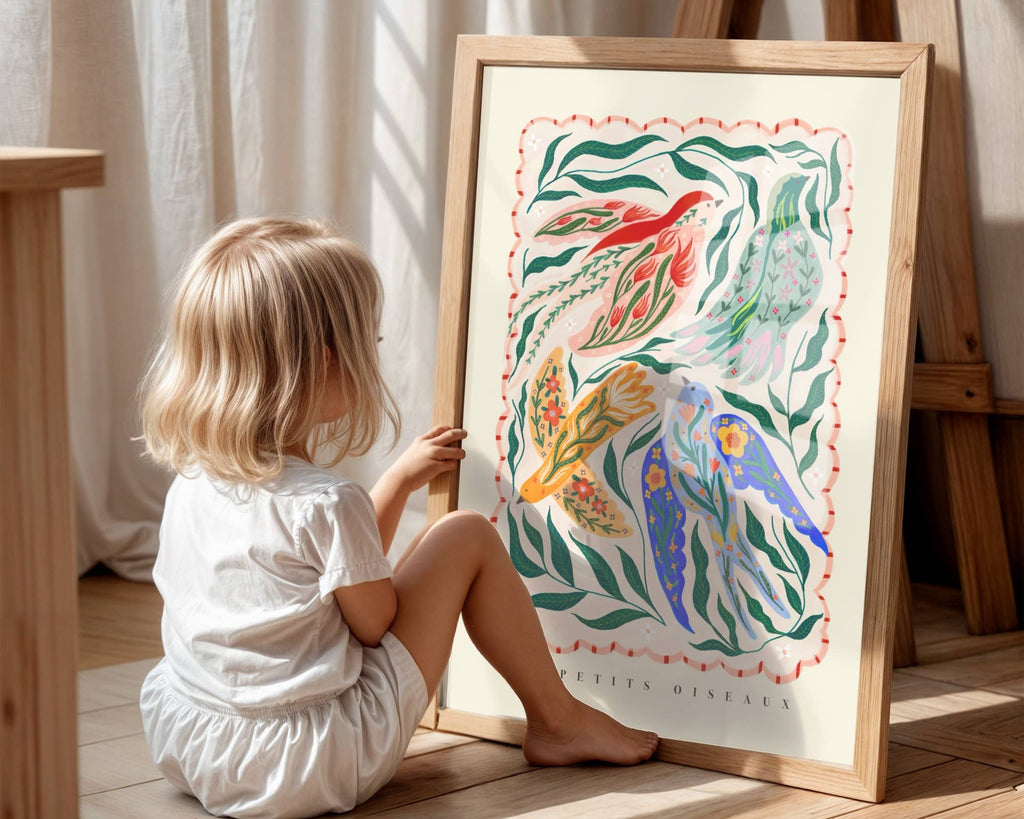 A5 Little Birds Art/ Bird illustration / Botanical