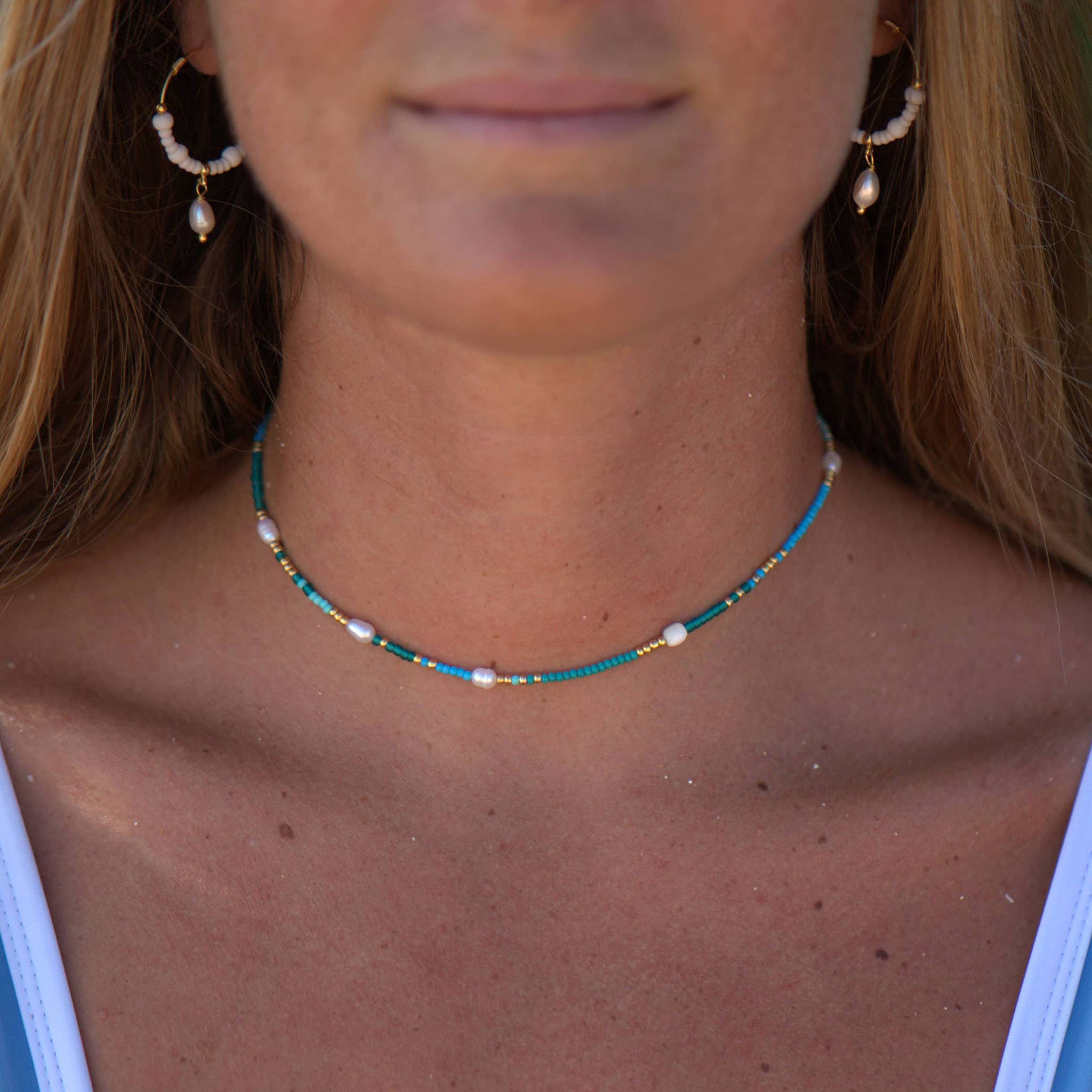 Ombak Pearl Beaded Surf Necklace