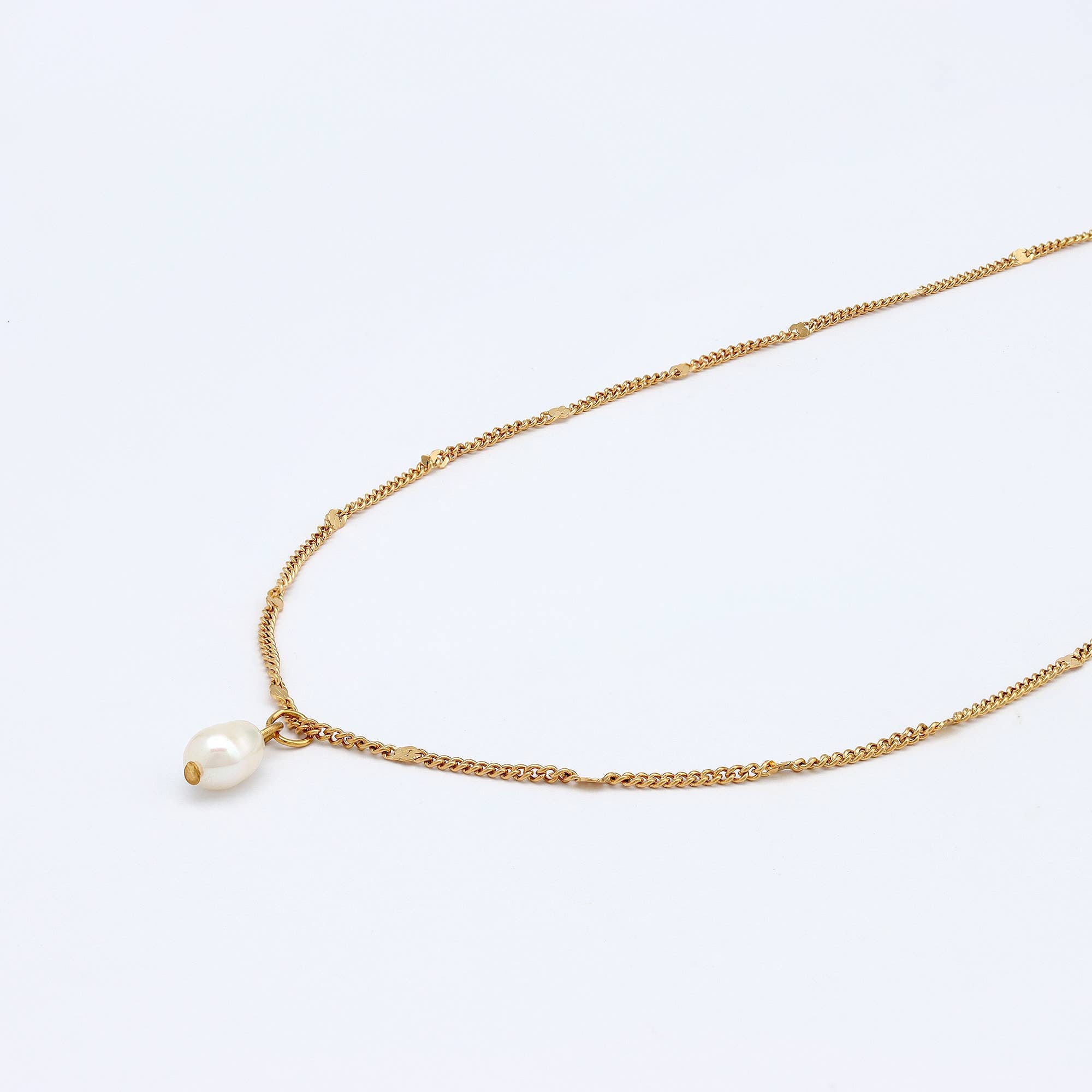 Pearl Drop Necklace | Stainless Steel