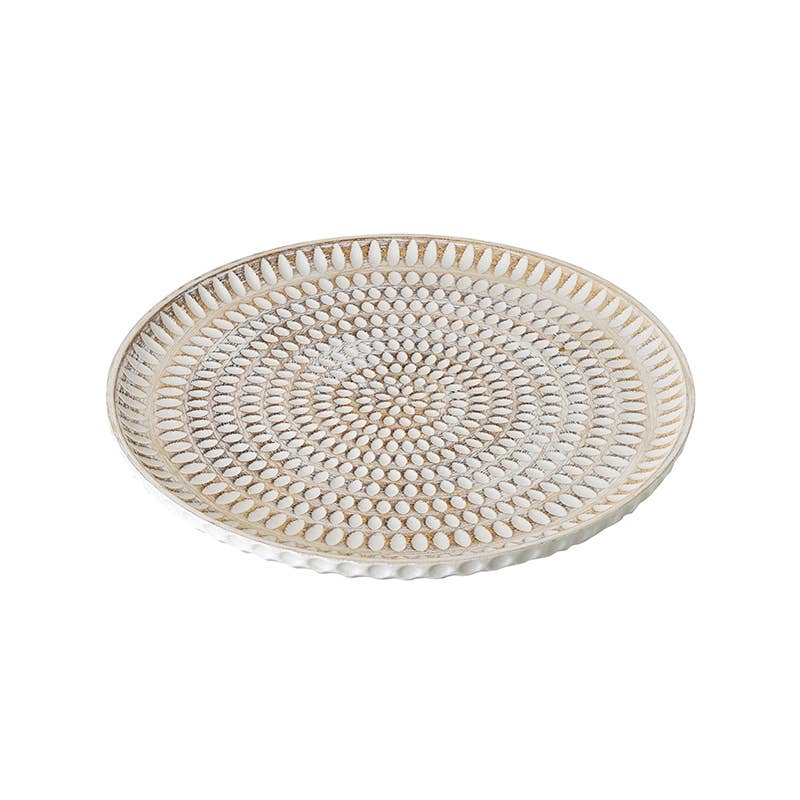 Large CREAM WOODEN PLATE
