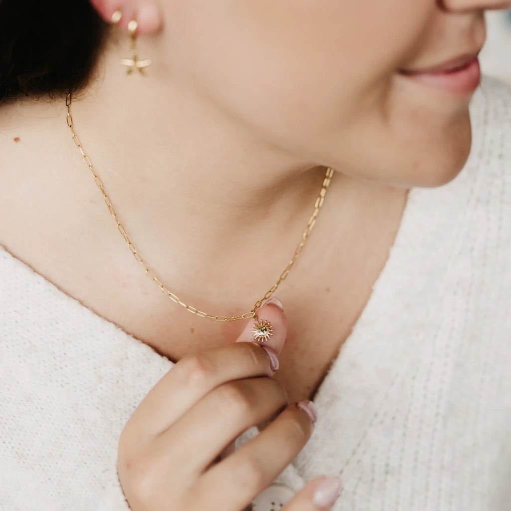 Sun Charm Necklace | Stainless Steel