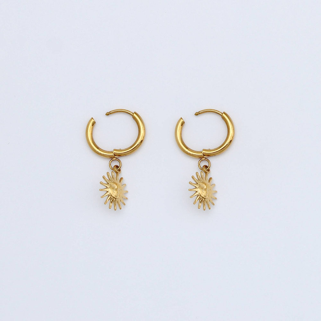 Sun Hoop Earrings | Stainless Steel