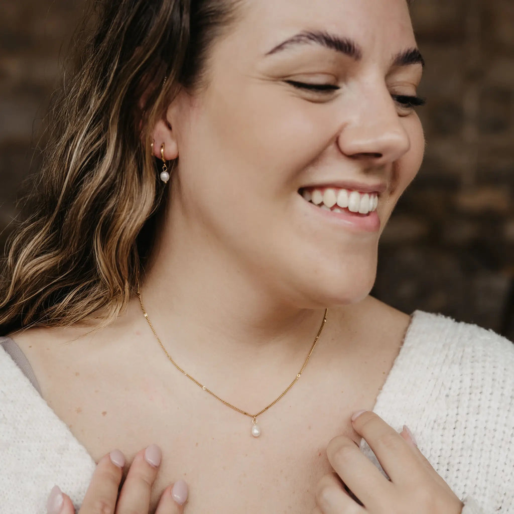 Pearl Drop Necklace | Stainless Steel