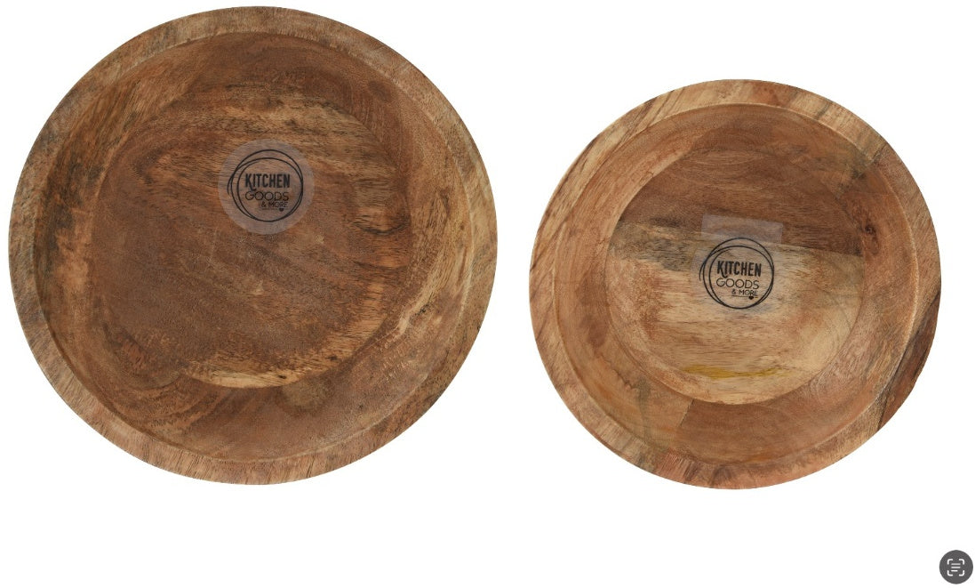 Set of Two Mango Wooden Bowls