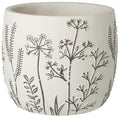 Black and White flower patterned pot
