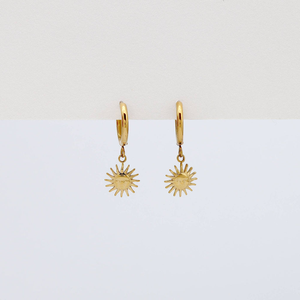 Sun Hoop Earrings | Stainless Steel