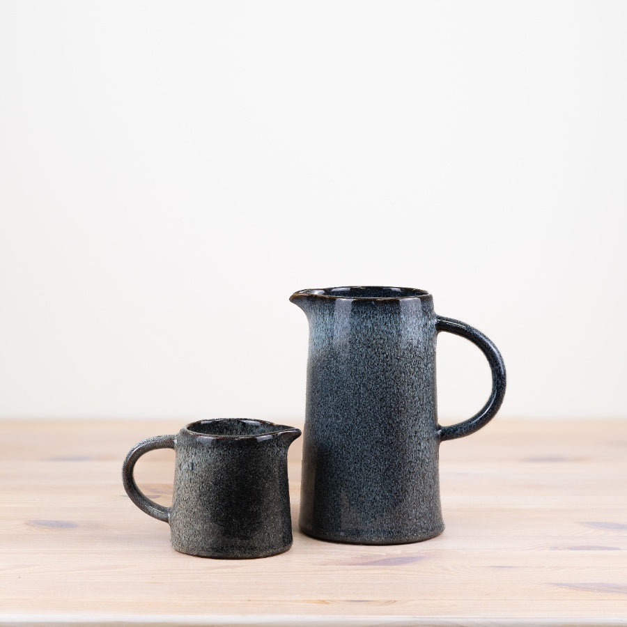 Glazed Blue Two Tone Jug, 13cm