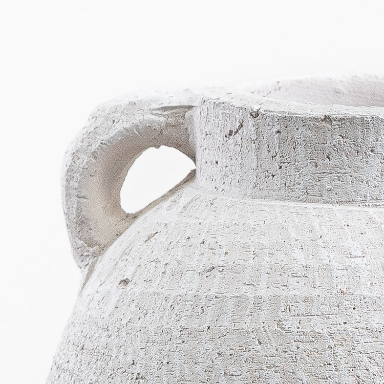 Terracotta White Vase, 18.5cm