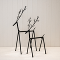 Black Metal Set Of Two Reindeer Decorations Boxed