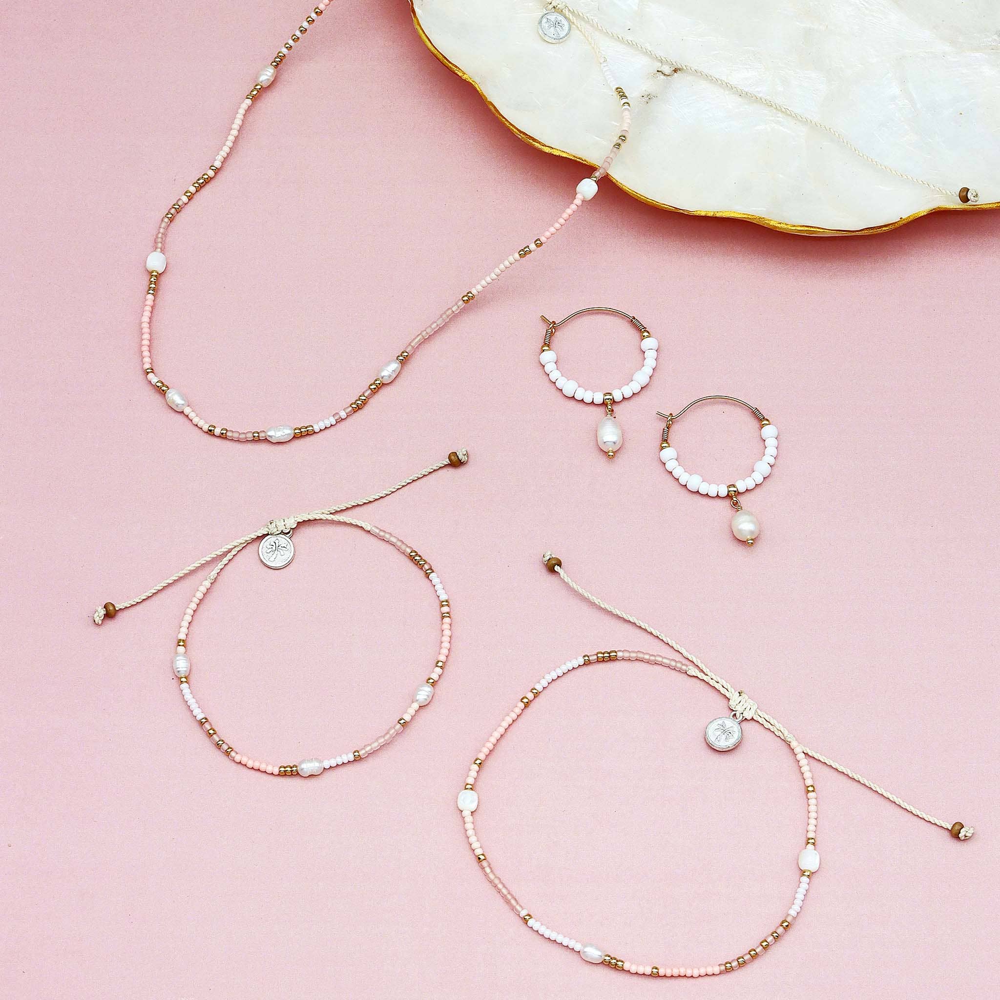 Cinta Pearl Beaded Surf Necklace