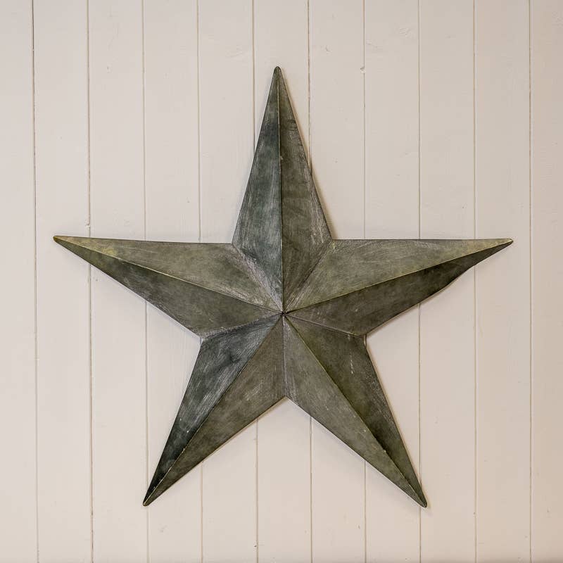 Extra Large Natural Grey Metal Star Decorations