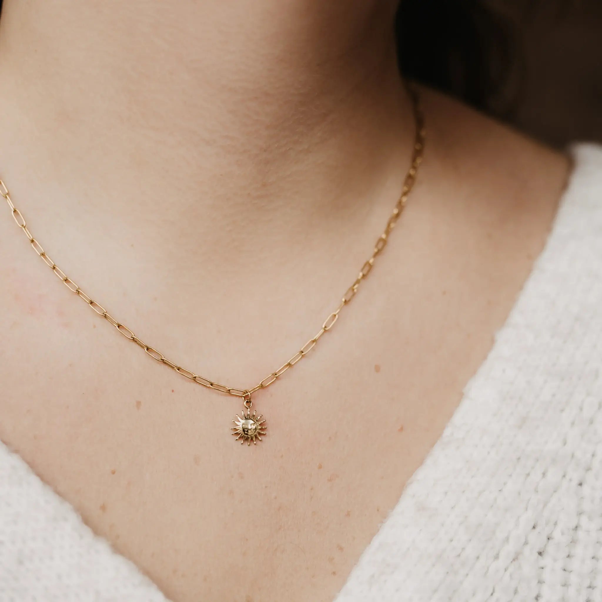 Sun Charm Necklace | Stainless Steel