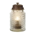 Glass Jar With Metal Lid & Led