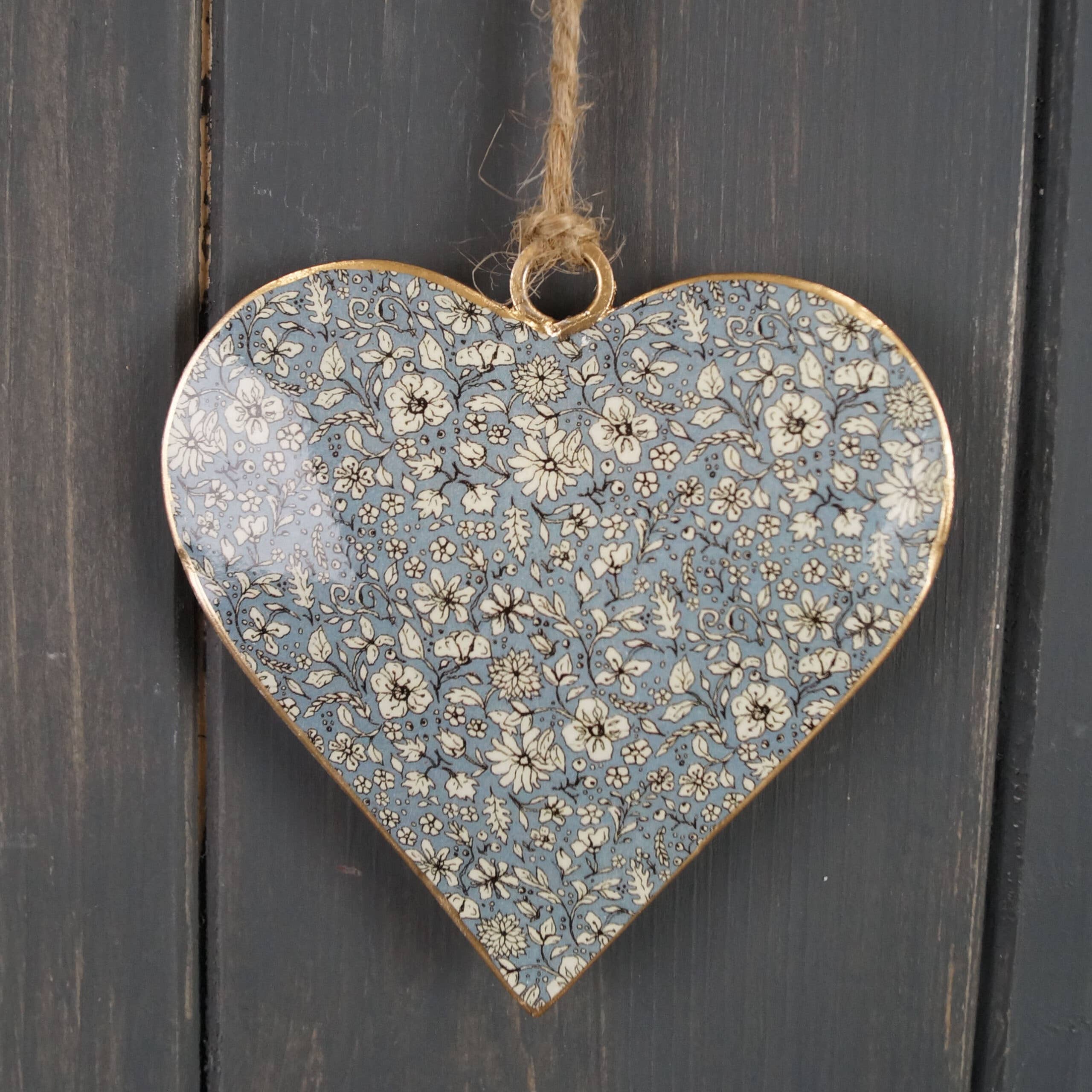 Blue Metal Hanging Heart
