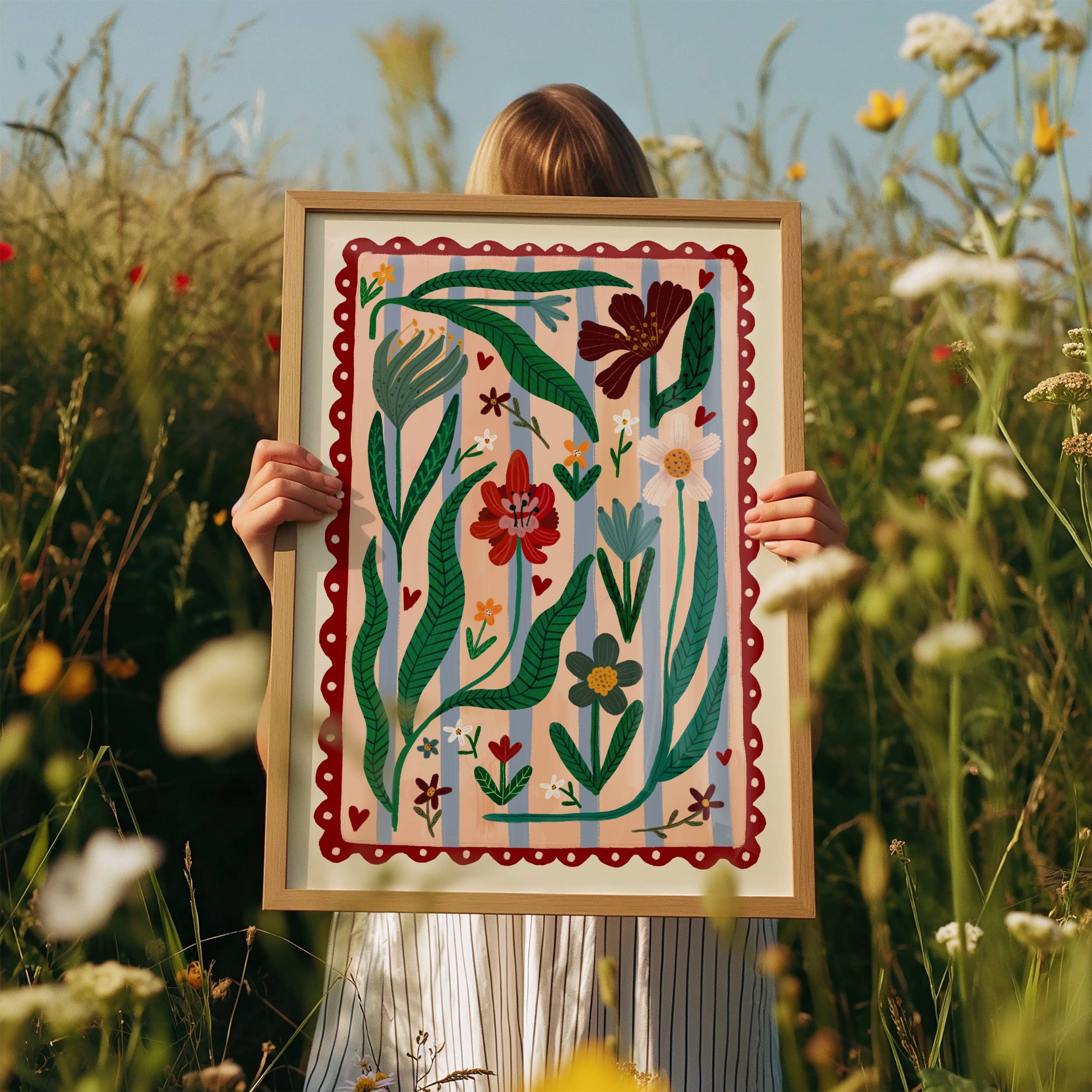 A3 Boho Flower Print by Kate Fox 