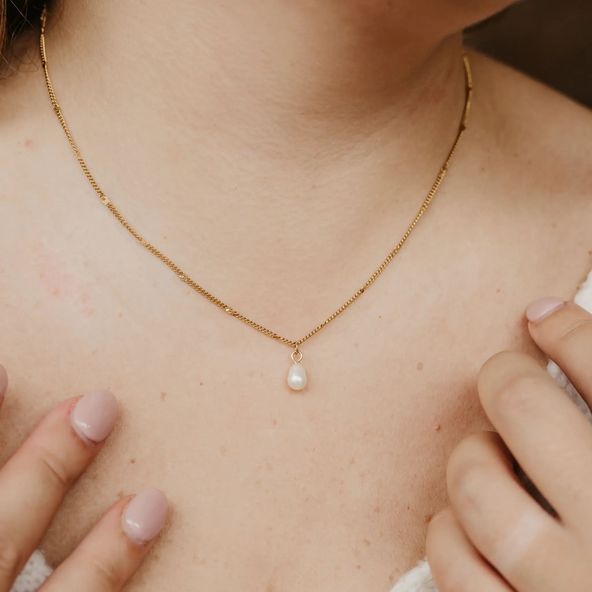 Pearl Drop Necklace | Stainless Steel