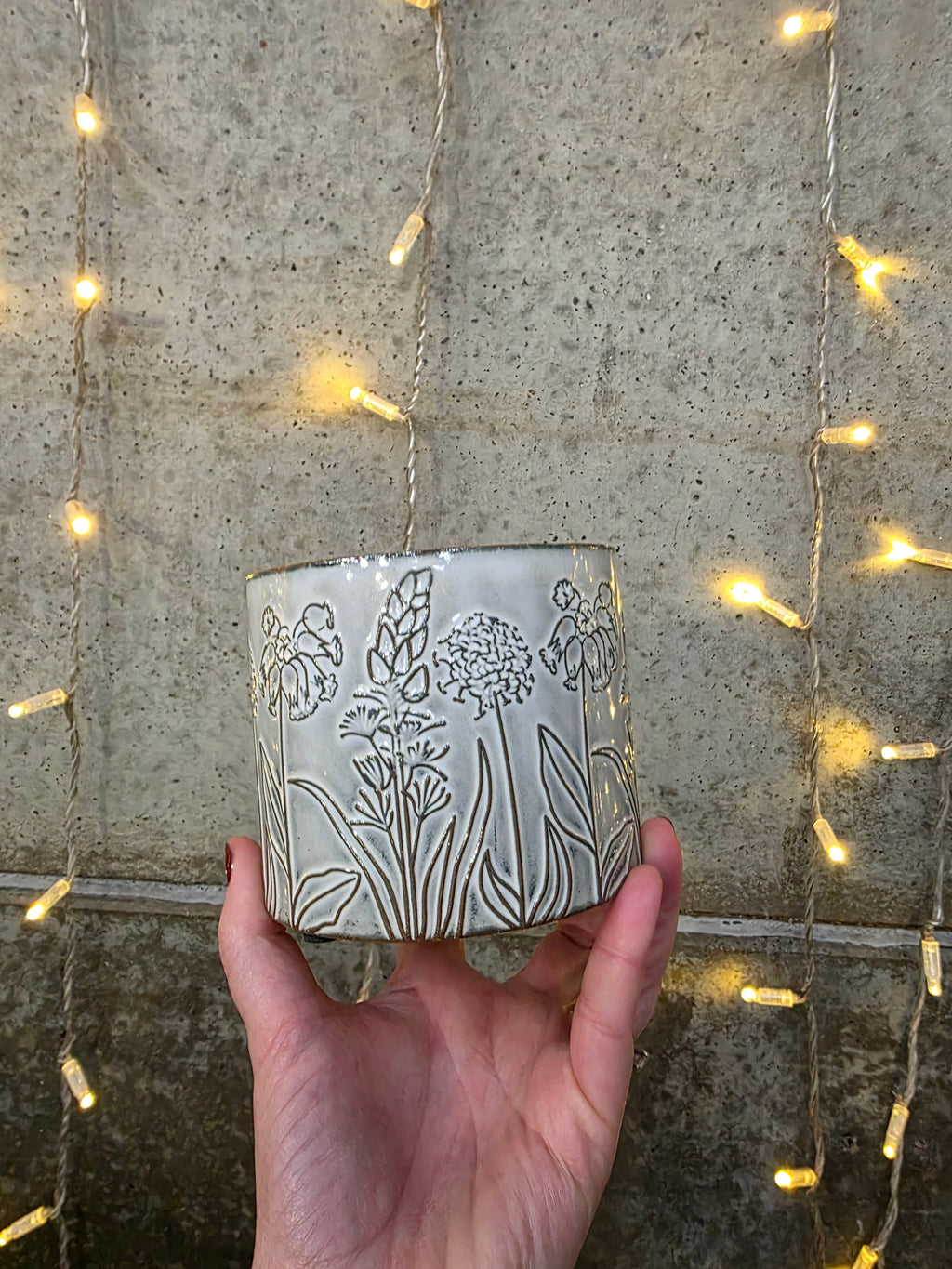 Small Flower Design Plant Pot, 11cm