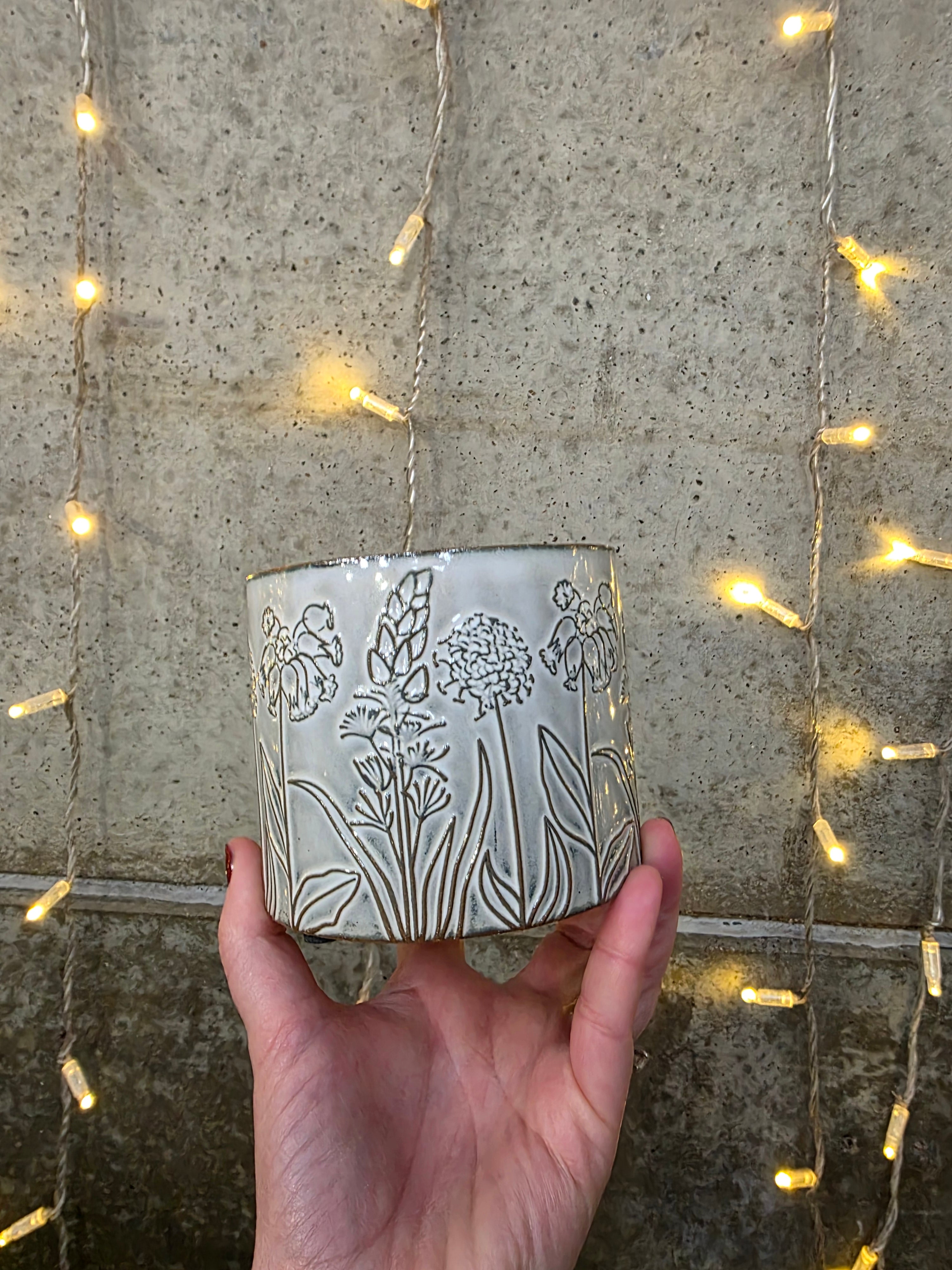 Small Flower Design Plant Pot, 11cm