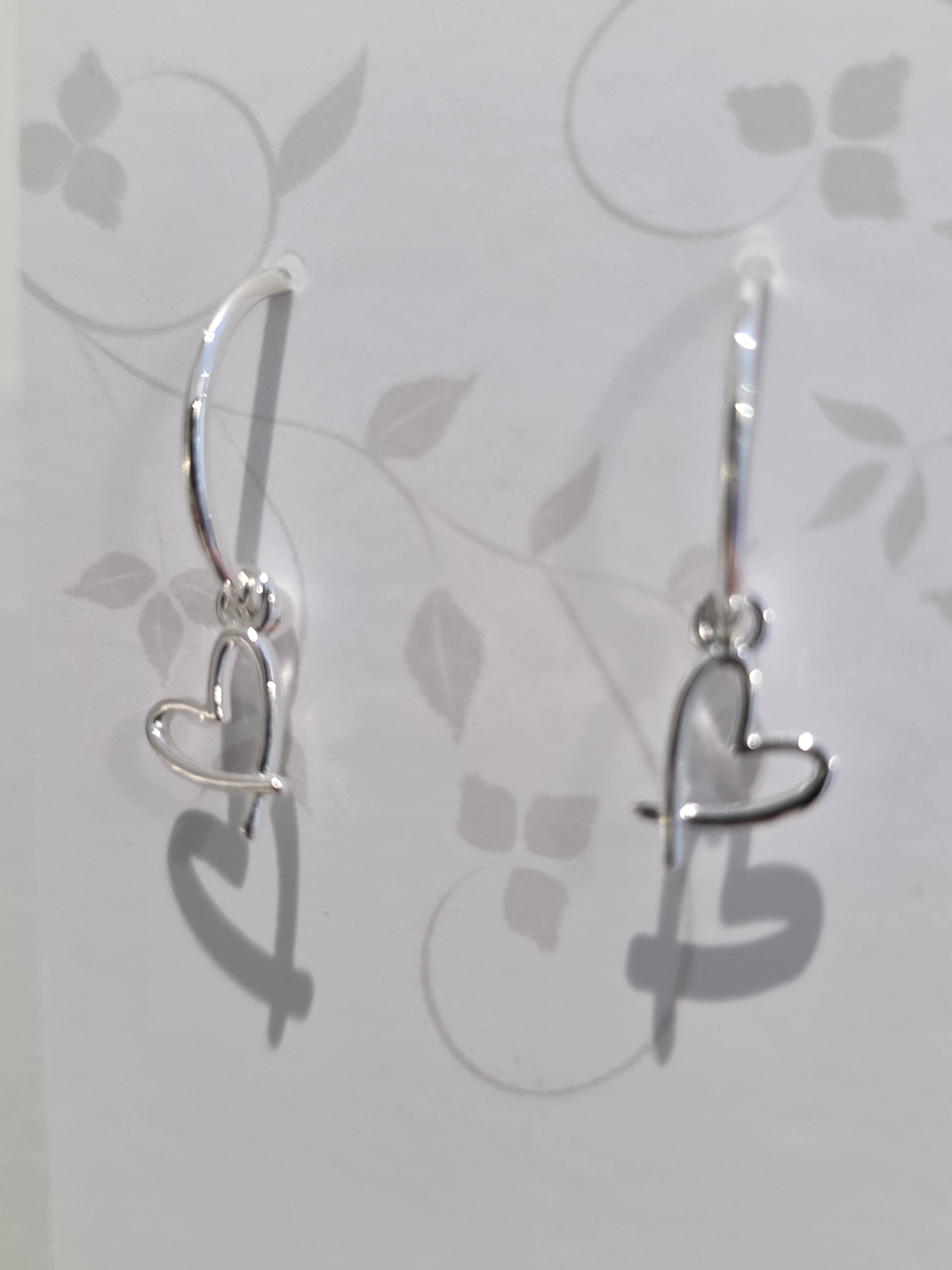 Cora Heart Earrings - Silver