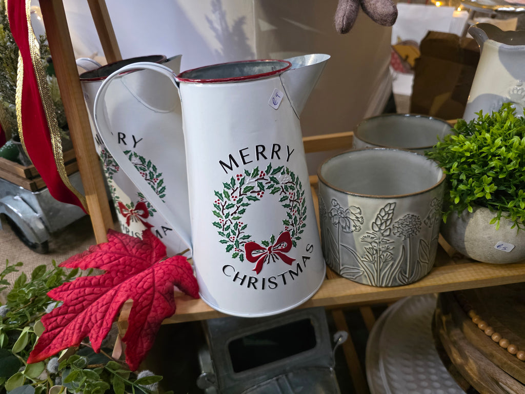 Metal Merry Christmas Jug